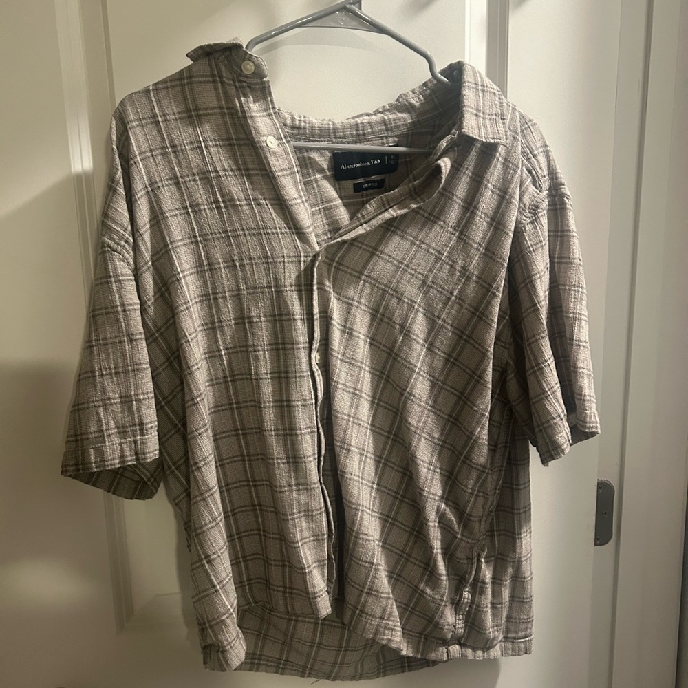 Plaid Button-Up Shirt Abercrombie